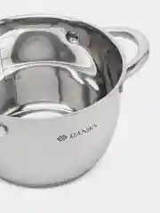 Кастрюля, нержавеющая сталь, 2 л, с крышкой, Daniks
