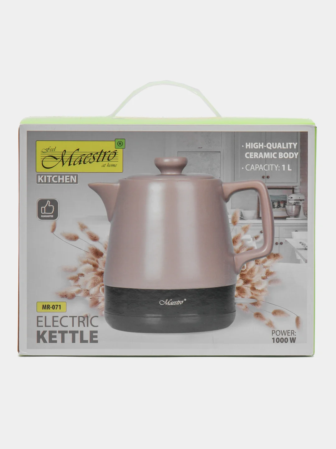 Чайник электрический Maestro MR-071-BLACK, черный, керамика, 1 л