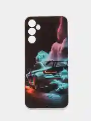 Голубой чехол для Samsung Galaxy A14 / Самсунг Галакси А14, силиконовый, с рисунком