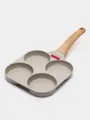 Бежевый сковорода со съёмной ручкой, антипригарная, порционная, для яичниц и оладий