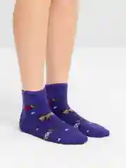 Фиолетовый носки женские, махровые, новогодние