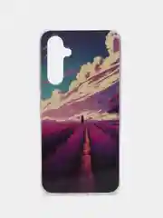 Пурпурный чехол для Samsung Galaxy A54 / Самсунг Галакси А54, силиконовый, с рисунком
