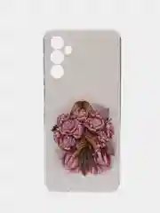 Белый чехол для Samsung Galaxy A14 / Самсунг Галакси А14, силиконовый, с рисунком