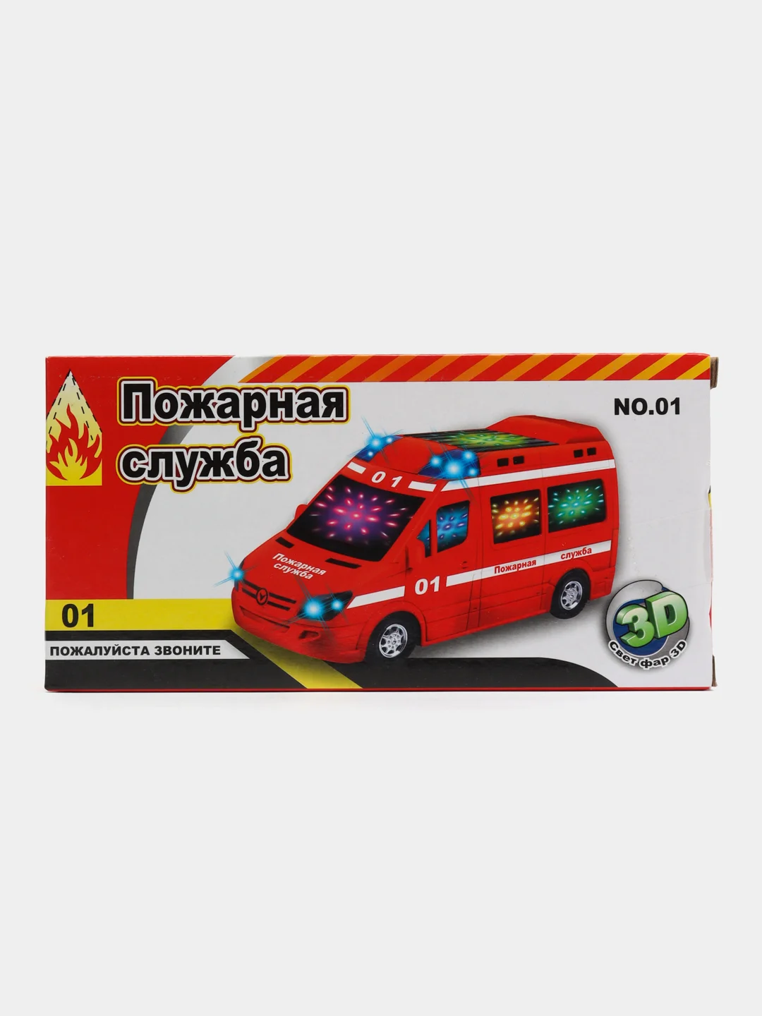 Машина пожарная, световые и звуковые эффекты, езда, развороты, 20 см