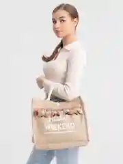 Сумка-шоппер из джута, пляжная сумка
