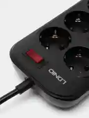 Черный сетевой фильтр Ldnio SE6403, 6 розеток, 4 USB, удлинитель