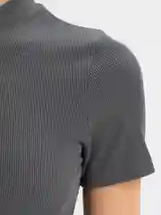 Угольный футболка на молнии