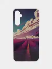 Пурпурный чехол для Samsung Galaxy A34 / Самсунг Галакси А34, силиконовый, с рисунком