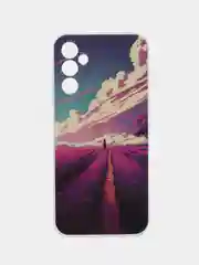 Пурпурный чехол для Samsung Galaxy A14 / Самсунг Галакси А14, силиконовый, с рисунком