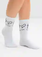 Белый носки "Вера, Надежда, Любовь"