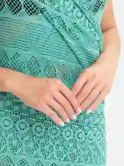 Бирюзовый платье-туника, пляжное