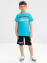 Бирюзовый комплект, костюм для мальчика: футболка, шорты, Bonito kids