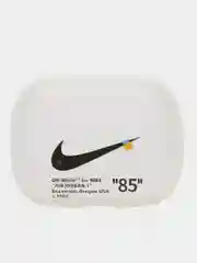Молочный силиконовый чехол для наушников Airpods Pro с принтом Nike, Nasa (Найк, Наса))