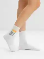 Белый женские носки "Царица, просто царица"