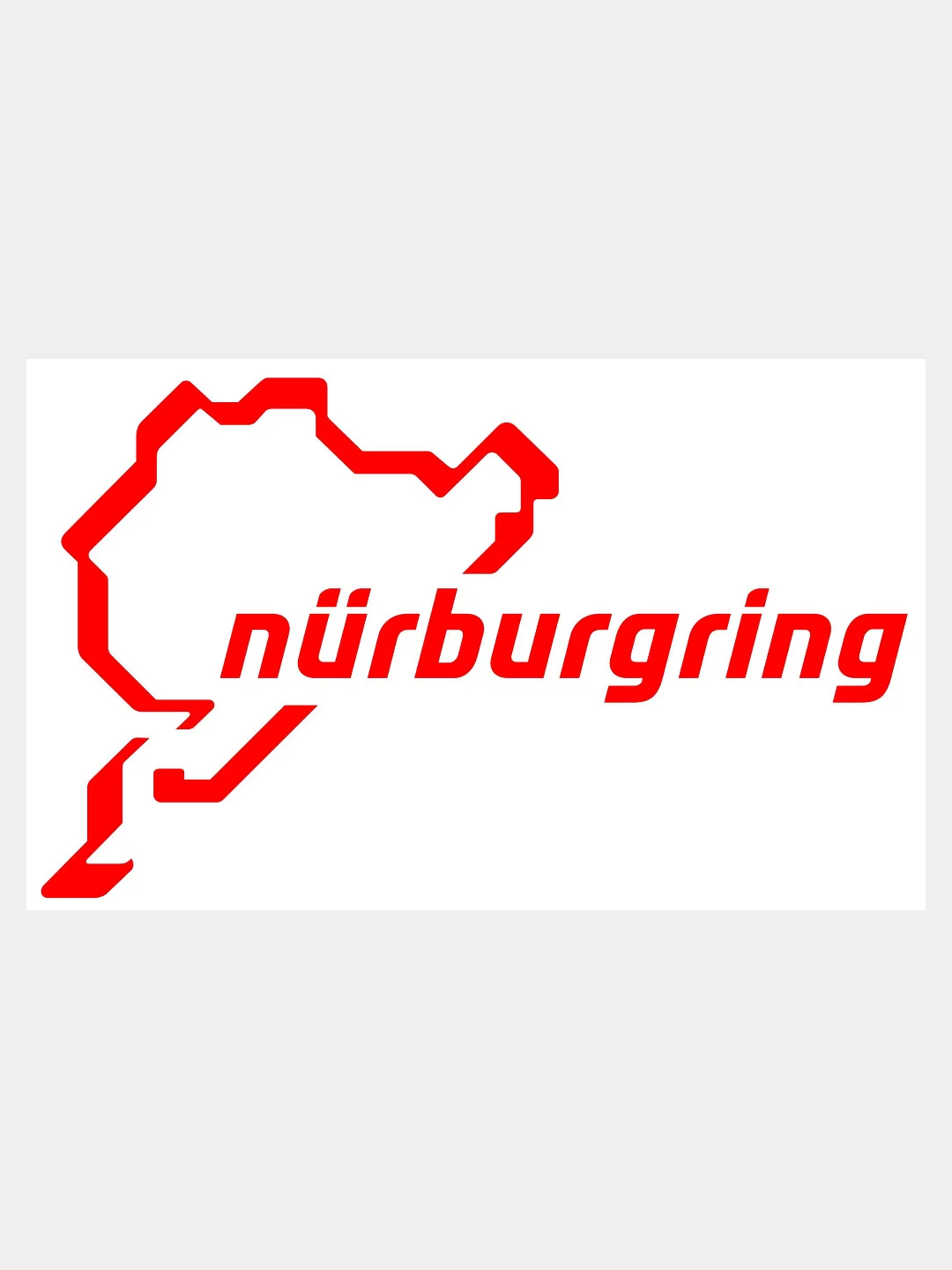 Красный наклейка на авто "Nurburgring - Нюрбургринг", 25 х 15 см