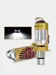 Серый металлик мини Линзы Bi Led H4 (2 шт) автомобильные светодиодные лампы 12- 24V
