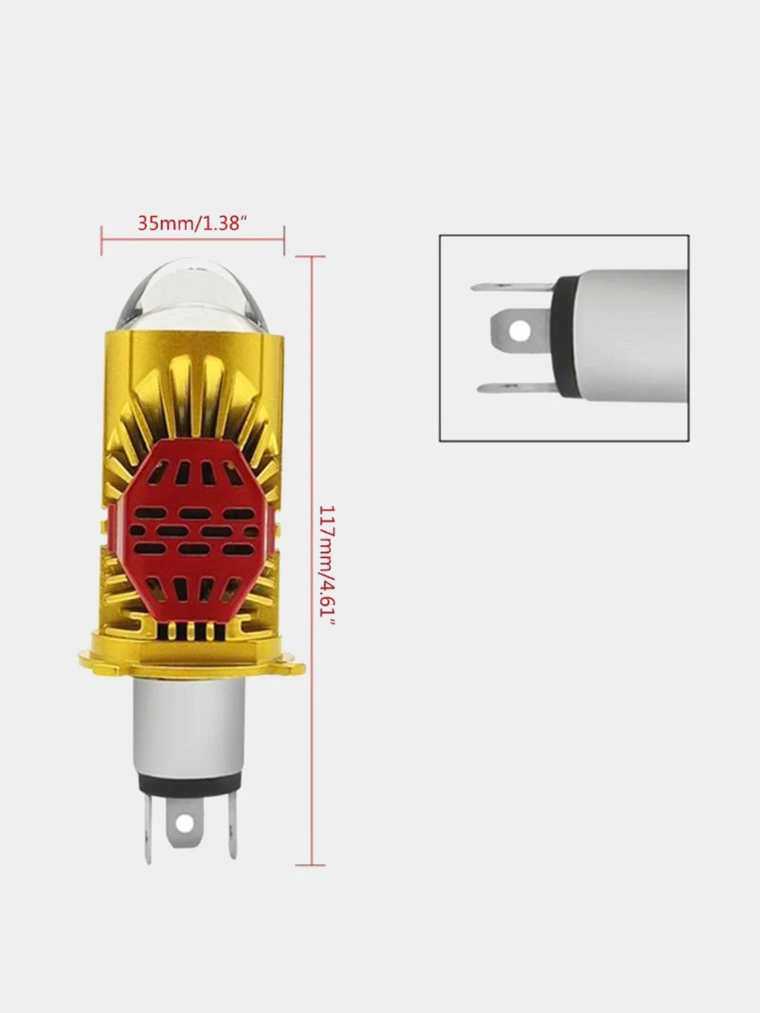 Серый металлик мини Линзы Bi Led H4 (2 шт) автомобильные светодиодные лампы 12- 24V