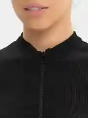 Черный футболка на молнии