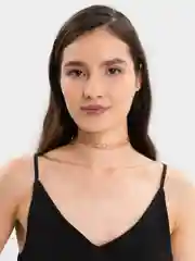 Коричневый чокер пластиковый