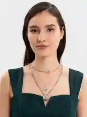 Серебряный цепочка многослойная, ярусная, цепочка шею женская, цепочка подвеской