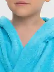 Лазурный халат детский для девочек, мальчиков, махровый, с капюшоном, подростковый
