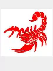 Красный наклейка на авто "Скорпион - Scorpion", 19 х 18 см