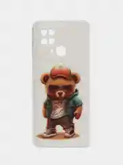 Коричневый чехол для Xiaomi Redmi 10C, Poco C40 / Сяоми Редми 10С, Поко С40, силиконовый, с рисунком