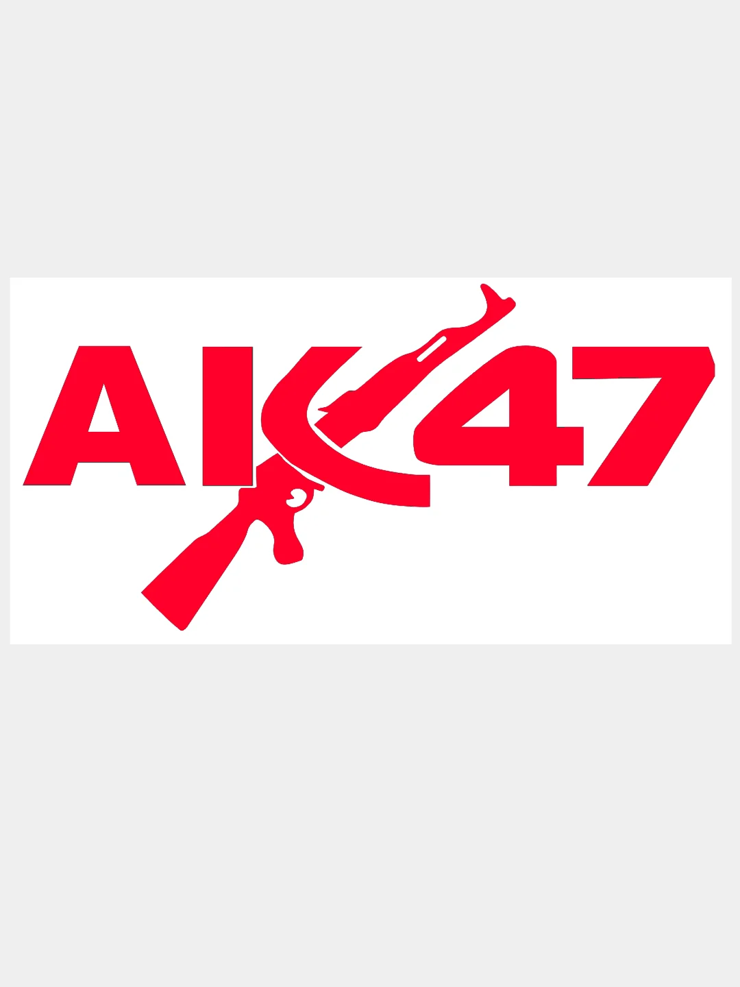 Красный наклейка на авто "АК 47 Автомат Калашников", 20 х 10 см