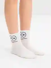 Белый носки унисекс со смайлом