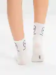 Белый носки унисекс со смайлом
