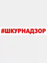 Красный наклейка на авто / машину / стекло "#ШКУРНАДЗОР" 25 х 3 см