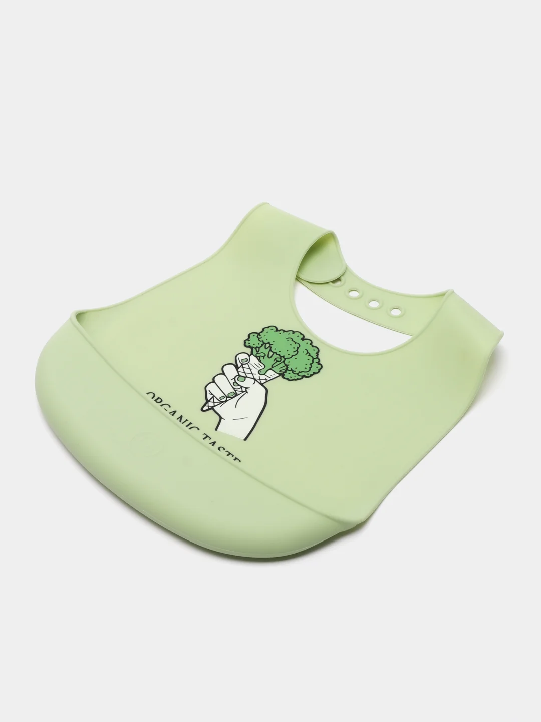 Оливковый нагрудник силиконовый "BIB POCKET" 16006 Happy Baby