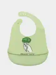 Оливковый нагрудник силиконовый "BIB POCKET" 16006 Happy Baby