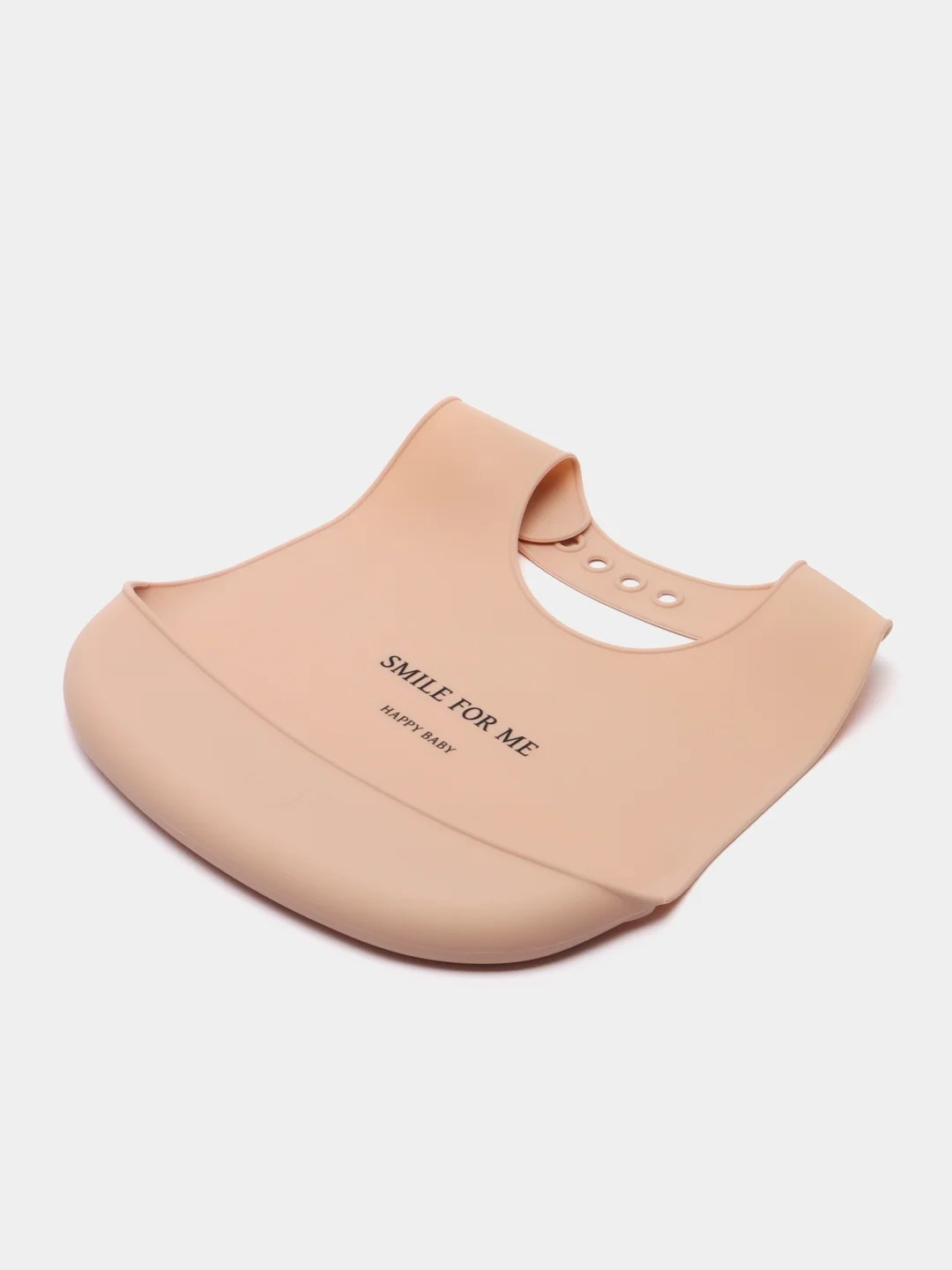 Бежевый нагрудник силиконовый "BIB POCKET" 16006 Happy Baby