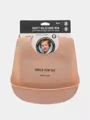 Бежевый нагрудник силиконовый "BIB POCKET" 16006 Happy Baby