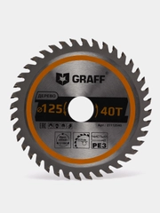 Пильный диск по дереву для УШМ 125х1,2/2х22,23/20/16х40Т GRAFF