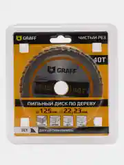 Пильный диск по дереву для УШМ 125х1,2/2х22,23/20/16х40Т GRAFF
