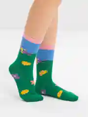 Зеленый носки высокие, унисекс