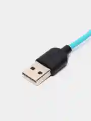 Голубой кабель магнитный для зарядки телефона с вращением Lightning / micro-USB / Type-C