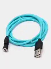 Голубой кабель магнитный для зарядки телефона с вращением Lightning / micro-USB / Type-C