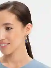 Серьги "Луна и звезда" длинные висячие, свадебные, на никах