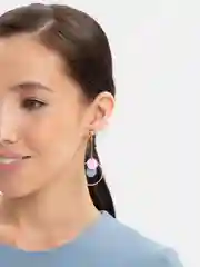 Серьги висячие модные, круглые, розовые, в стиле барби
