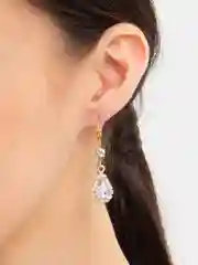 Серьги в виде "Капли", кристаллы, стразы, свадебное, на никах