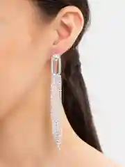 Ледяной длинные вечерние серьги, со стразами, Louise