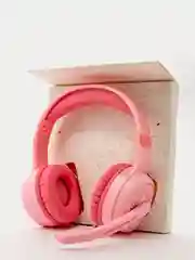 Розовый наушники детские игровые, проводные, с микрофоном, полноразмерные