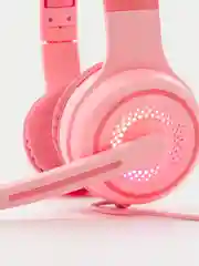 Розовый наушники детские игровые, проводные, с микрофоном, полноразмерные