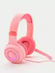 Розовый наушники детские игровые, проводные, с микрофоном, полноразмерные