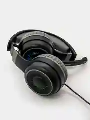 Черный наушники детские игровые, проводные, с микрофоном, полноразмерные