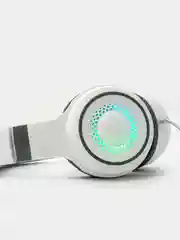 Белый наушники детские игровые, проводные, с микрофоном, полноразмерные