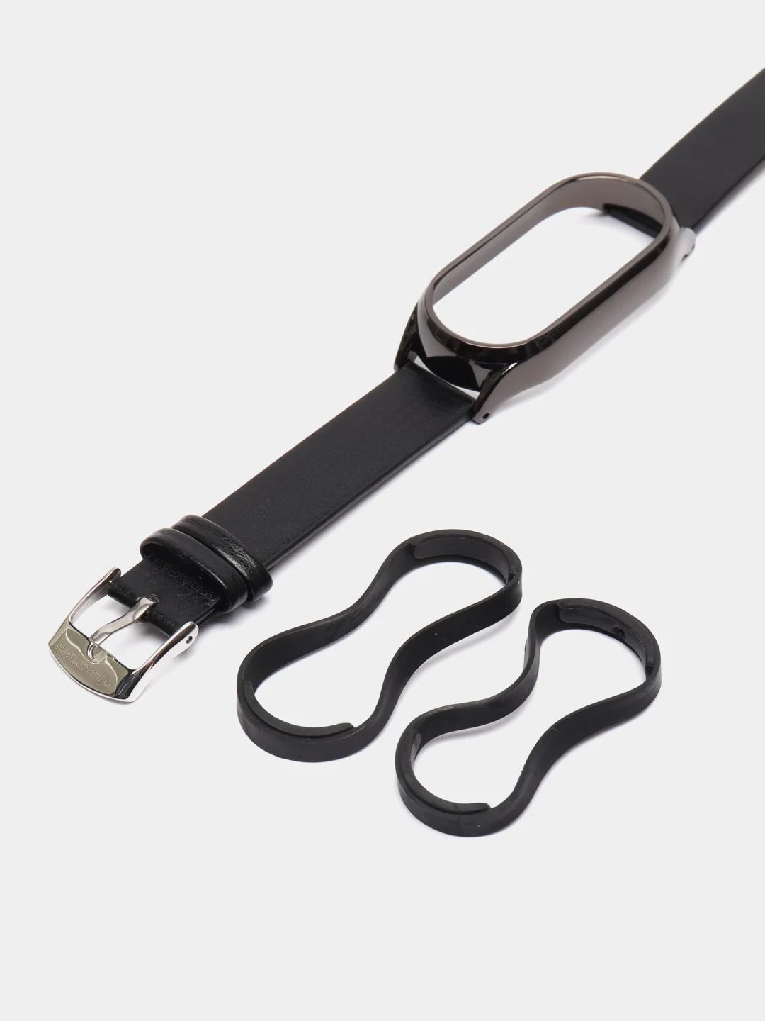 Синий ремешок для Xiaomi Mi Band 8 кожаный фитнес браслет ксяоми ми банд